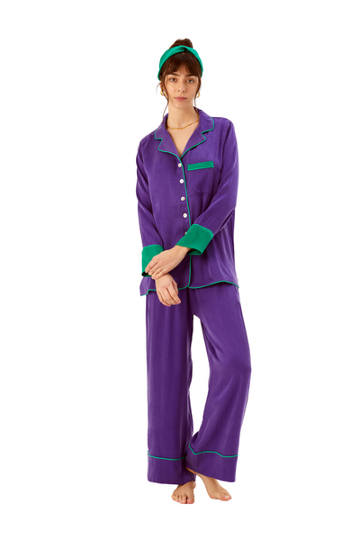 Purple N Green Long Pyjama Set