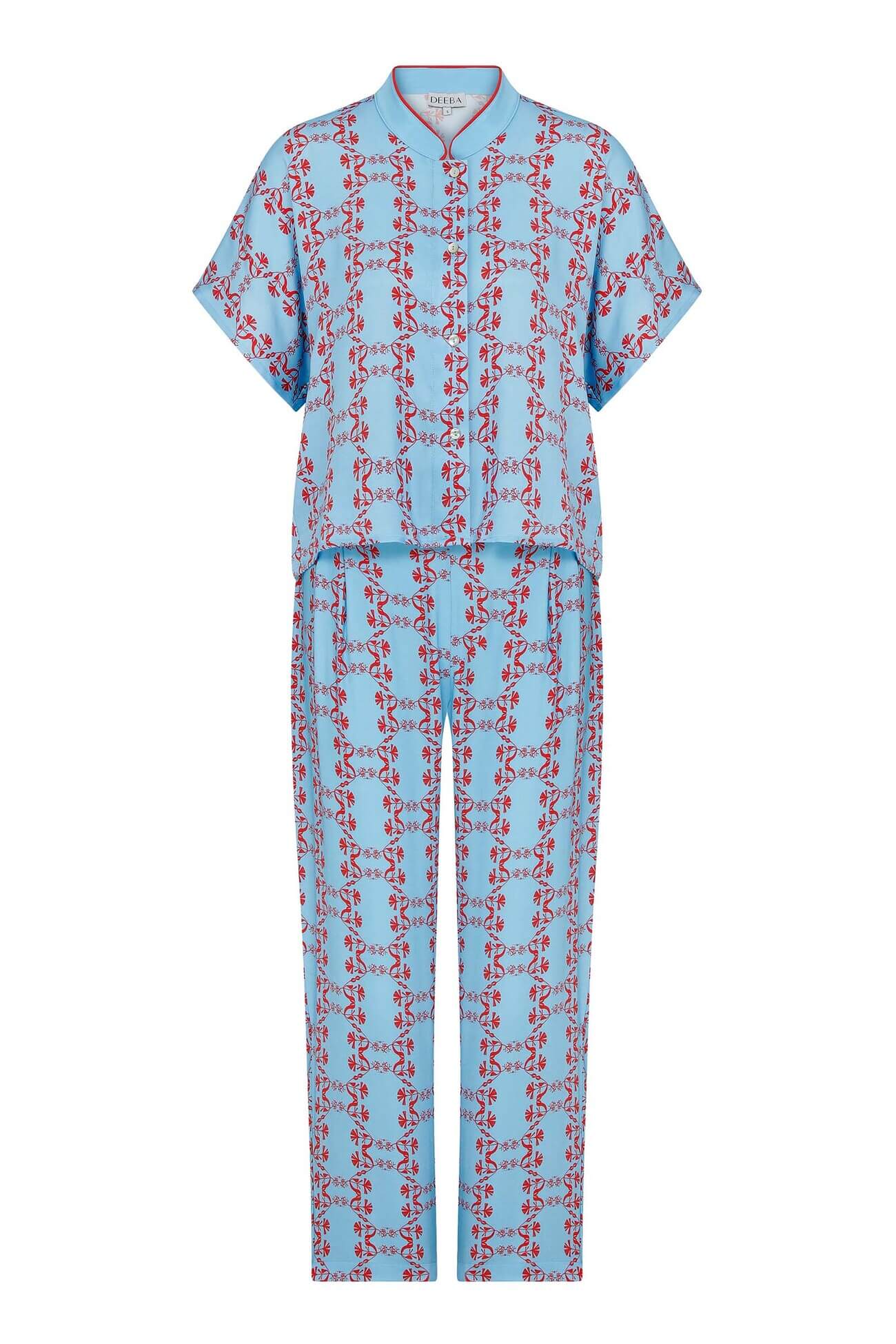 Coral Nehru Long Pyjama Set