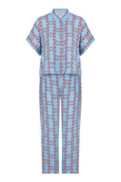 Coral Nehru Long Pyjama Set